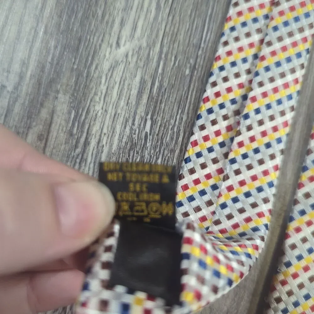 Ermenegildo Zegna Tie Men's Necktie Multicolor Geometric Silk Italy Modern